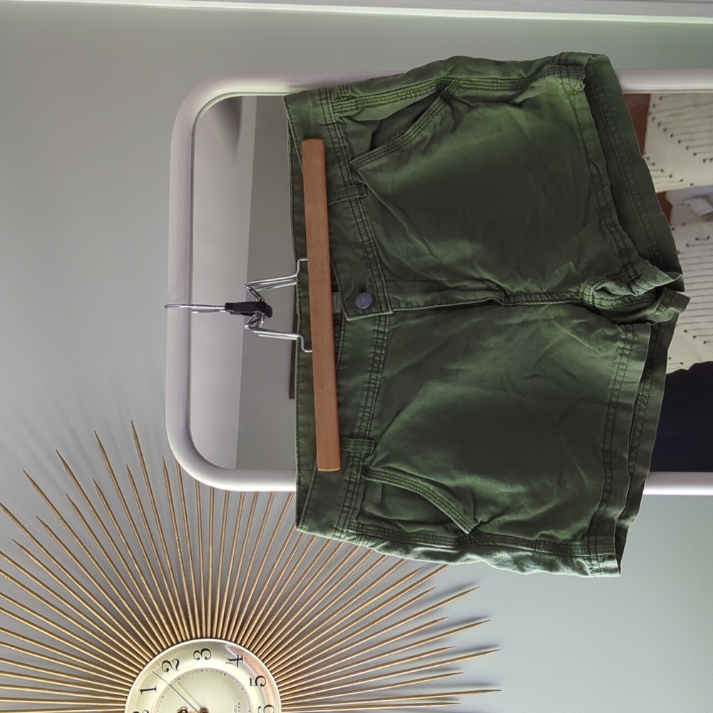 J. Crew Linen Blend Army Green Shorts
